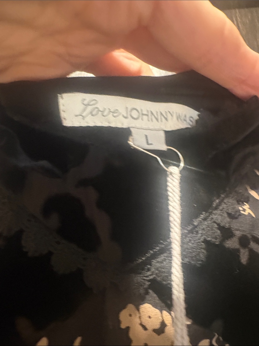 Johnny Was Black Floral Camisole with Cream and Teal Accents - Picture 4 of 8